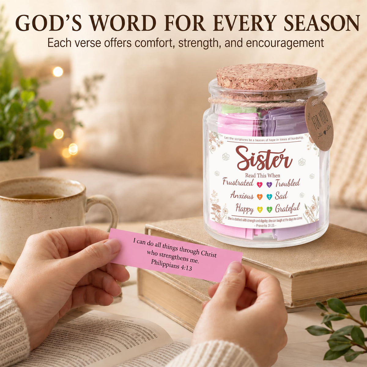Read This When Bible Verses Jar – Birthday Gifts for Women, Christian Gifts, Christmas Gift for Women, Gift for Mom from Daughter