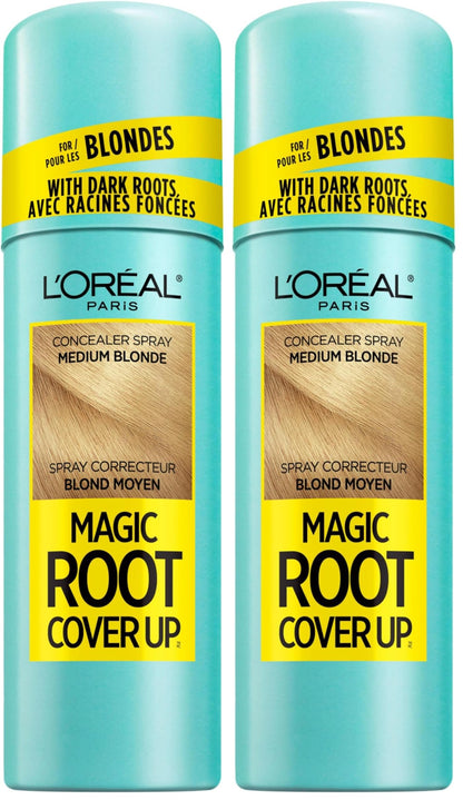 L'Oreal Paris Magic Root Gray Hair Cover Up, Medium Brown, 2 oz, 2 Count
