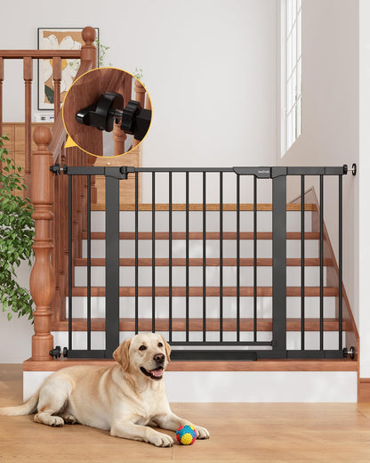 InnoTruth 27-36.6 in Wide Baby Gate for Stairs and Doorways, Black