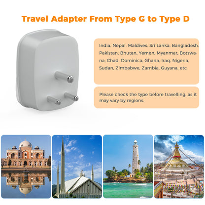 TESSAN UK to South Africa Plug Adapter, Type M Travel Adapter with USB C