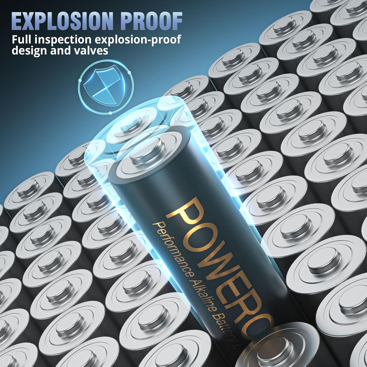 POWEROWL AAA Batteries 100 Pack - Alkaline 1.5v - High-Capacity Long Lasting Triple A Battery, 10-Year Shelf Life