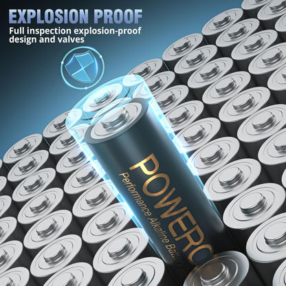 POWEROWL AAA Batteries 100 Pack - Alkaline 1.5v - High-Capacity Long Lasting Triple A Battery, 10-Year Shelf Life