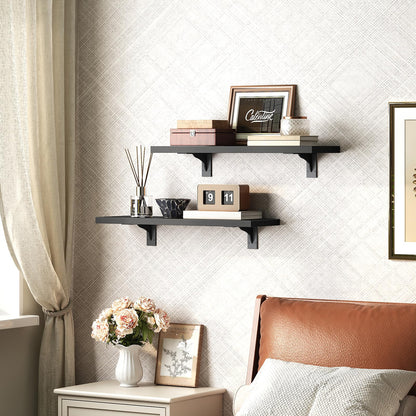 HOOBRO Floating Shelves for Wall, 15.7" Wall Mounted Shelves Set of 2