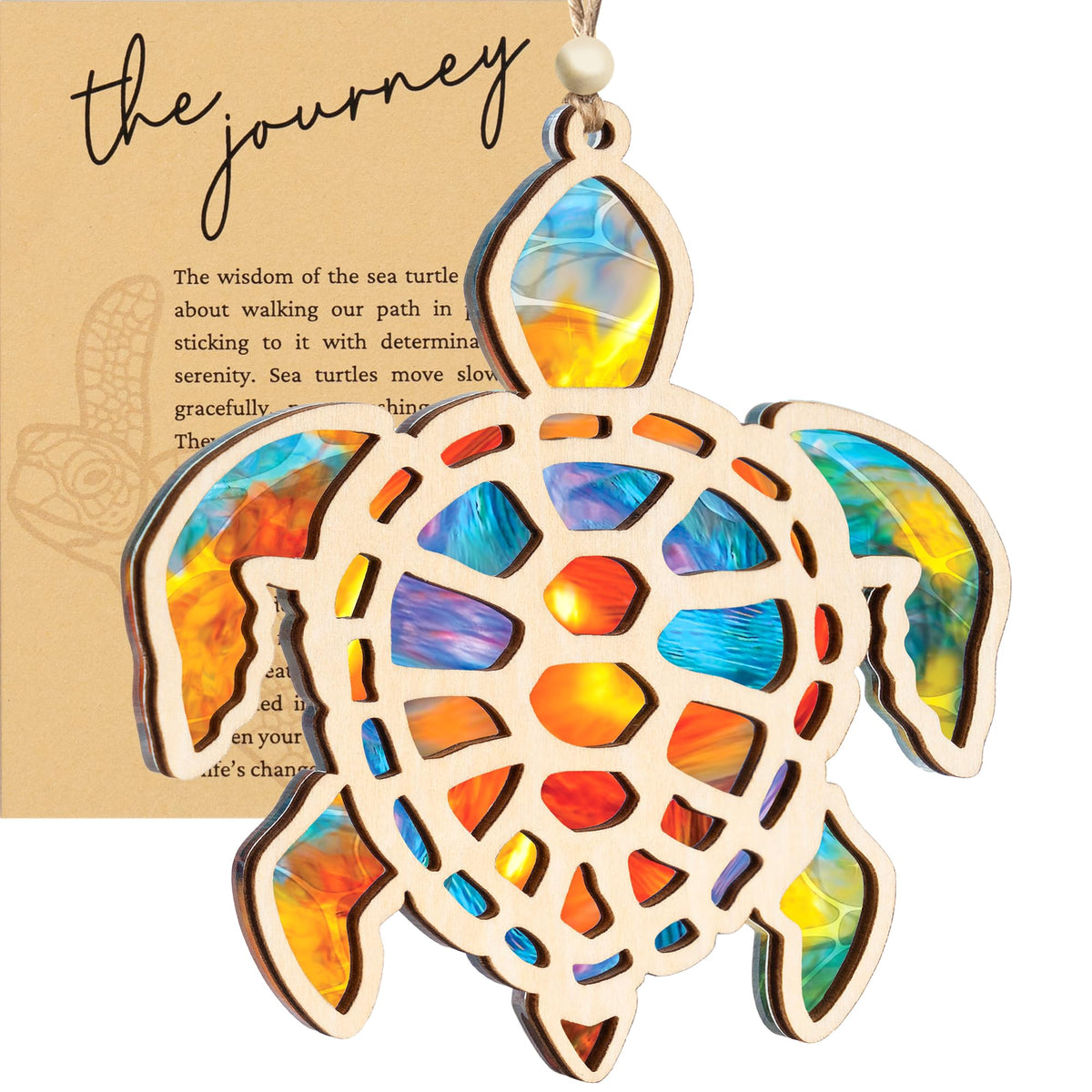 Sea Turtle Gift for Women, Mom & Daughter Christmas Ornament with Card