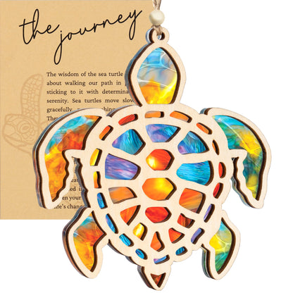 Sea Turtle Gift for Women, Mom & Daughter Christmas Ornament with Card