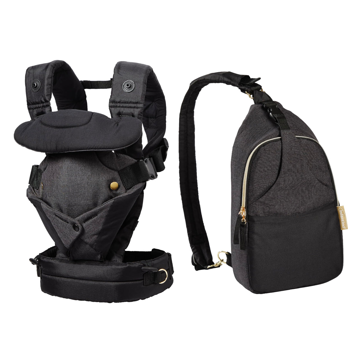 Infantino Flip 4-in-1 Baby Carrier Convertible Ergonomic, Gray