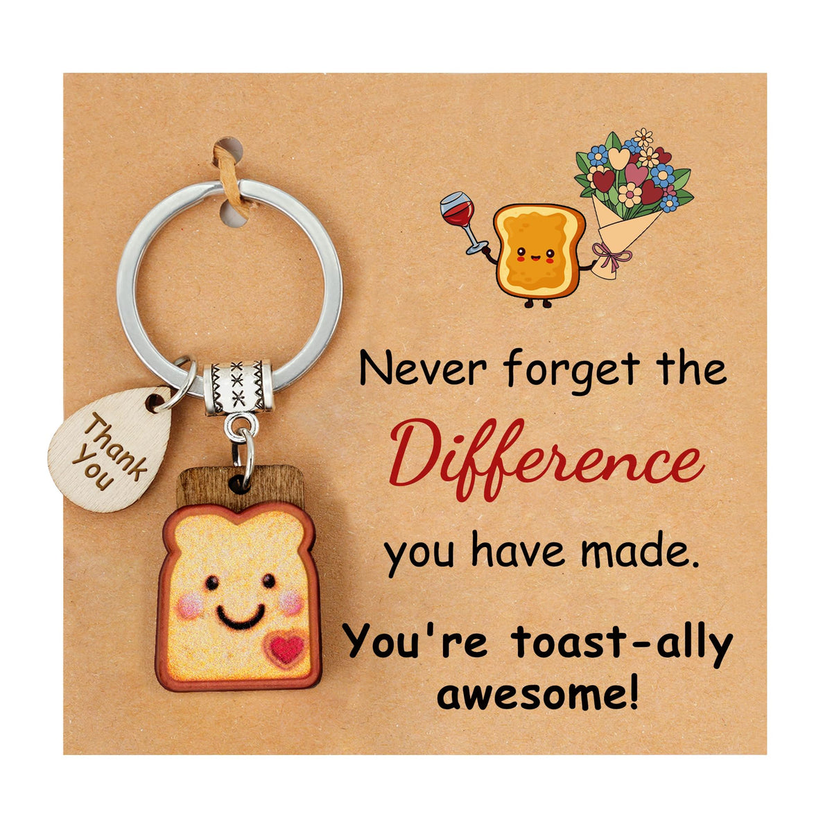 Toast Keychain for Girls New Beginnings Congratulations Gifts