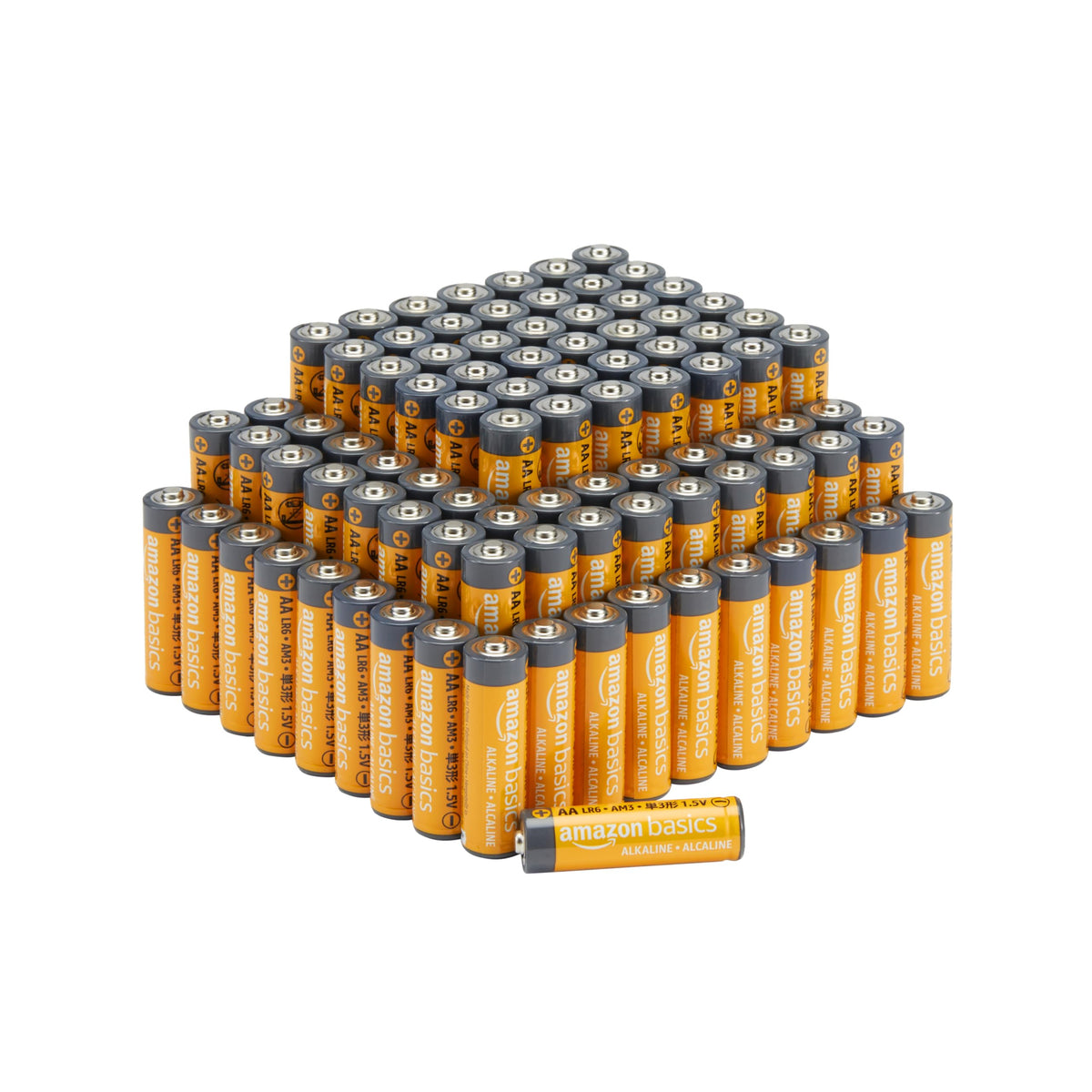 Amazon Basics 100-Pack AAA Alkaline High-Performance Batteries, 1.5 Volt, 10-Year Shelf Life