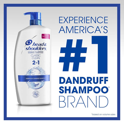 Head and Shoulders Classic Clean Anti-Dandruff 2 in 1 Paraben Free Shampoo and Conditioner, 32.1 fl oz