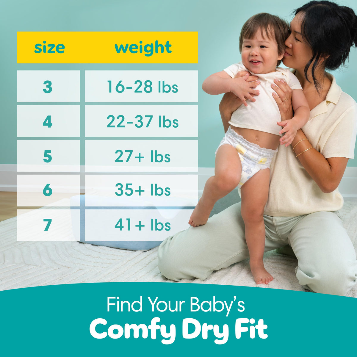 Pampers Diapers - Swaddlers 360° - Size 5, 116 Count, up to 100% Leakproof Comfy Dry Fit, Designed for Easy Changes, Pull On Baby Diaper