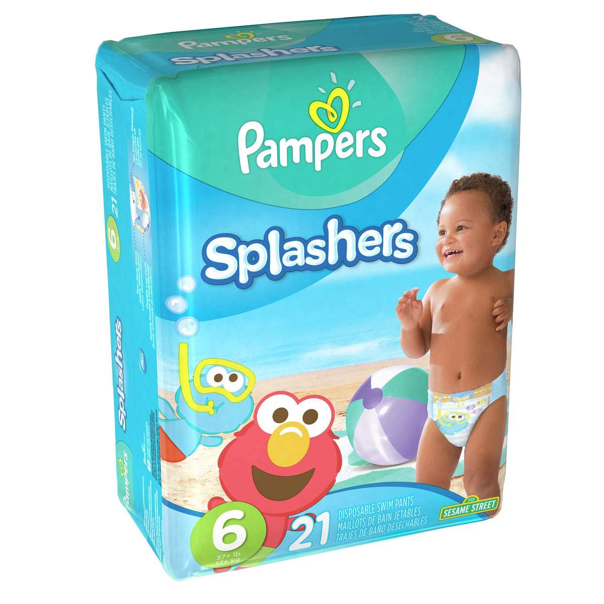 Pampers Splashers Swim Diapers, Size 4, 18 Count, Disposable Swim Diapers, Contains Mess, No Swell