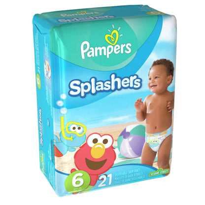 Pampers Splashers Swim Diapers, Size 4, 18 Count, Disposable Swim Diapers, Contains Mess, No Swell
