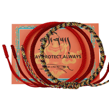 Authentic blessed Tibetan monks handmade Dorje Knot protection bracelet for women and men with a talisman