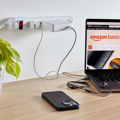 Amazon Basics Surge Protector Power Strip, 6-Outlet, 790 Joules, Circuit Breaker, LED Indicator, 6ft Extension Cord, White