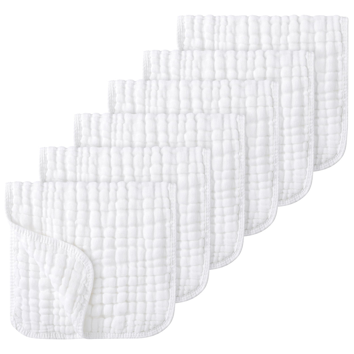 Looxii Muslin Baby Burp Cloths, Absorbent Brup Rags 6 Pack Set for Baby