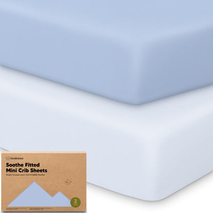 2pk Mini Crib Sheets Fitted 38x26 Pack N Play Mattress Sheet (Bumble Bear)