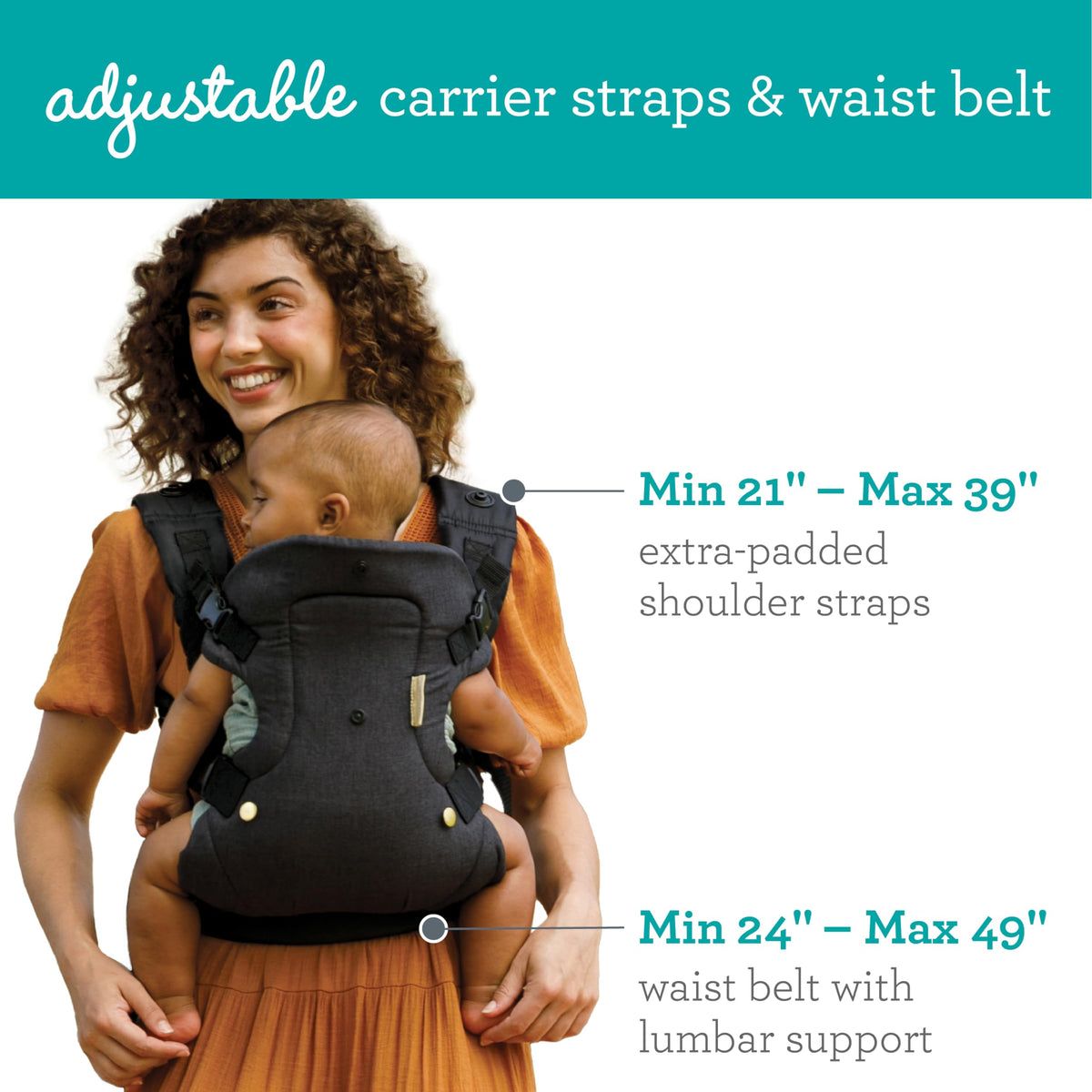 Infantino Flip 4-in-1 Baby Carrier Convertible Ergonomic, Gray