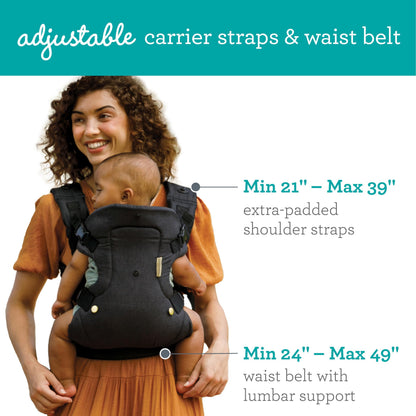 Infantino Flip 4-in-1 Baby Carrier Convertible Ergonomic, Gray