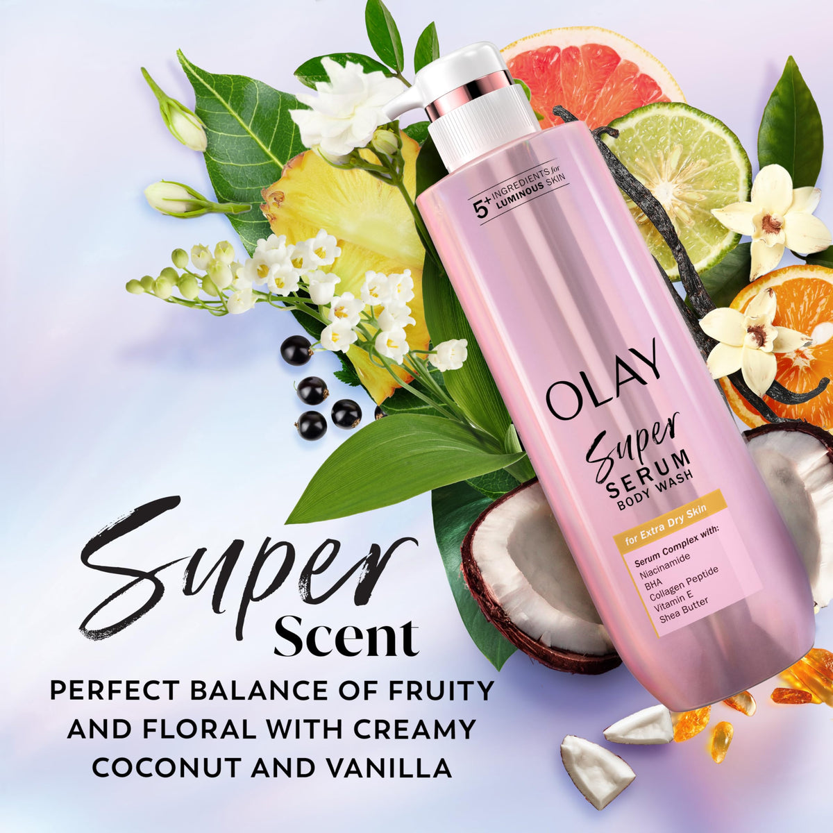 Olay Super Serum Body Wash for Women, For Extra Dry Skin, 28 fl oz