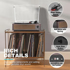 Seasonlife® Record Player for Vinyl Turntable with Speakers,Pale Purple