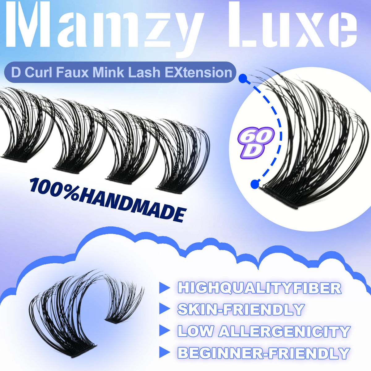Lash Clusters Wispy 60D Eyelash Clusters 10-18mm Fluff Cluster Eyelash Extensions D Curl No Plastic Feel Individual Lashes Extension 240 Pcs Versatile False Eyelashes Clusters