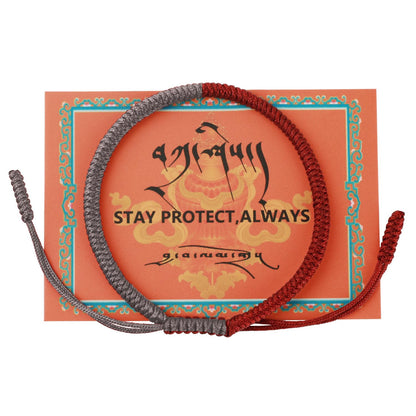 Authentic blessed Tibetan monks handmade Dorje Knot protection bracelet for women and men with a talisman