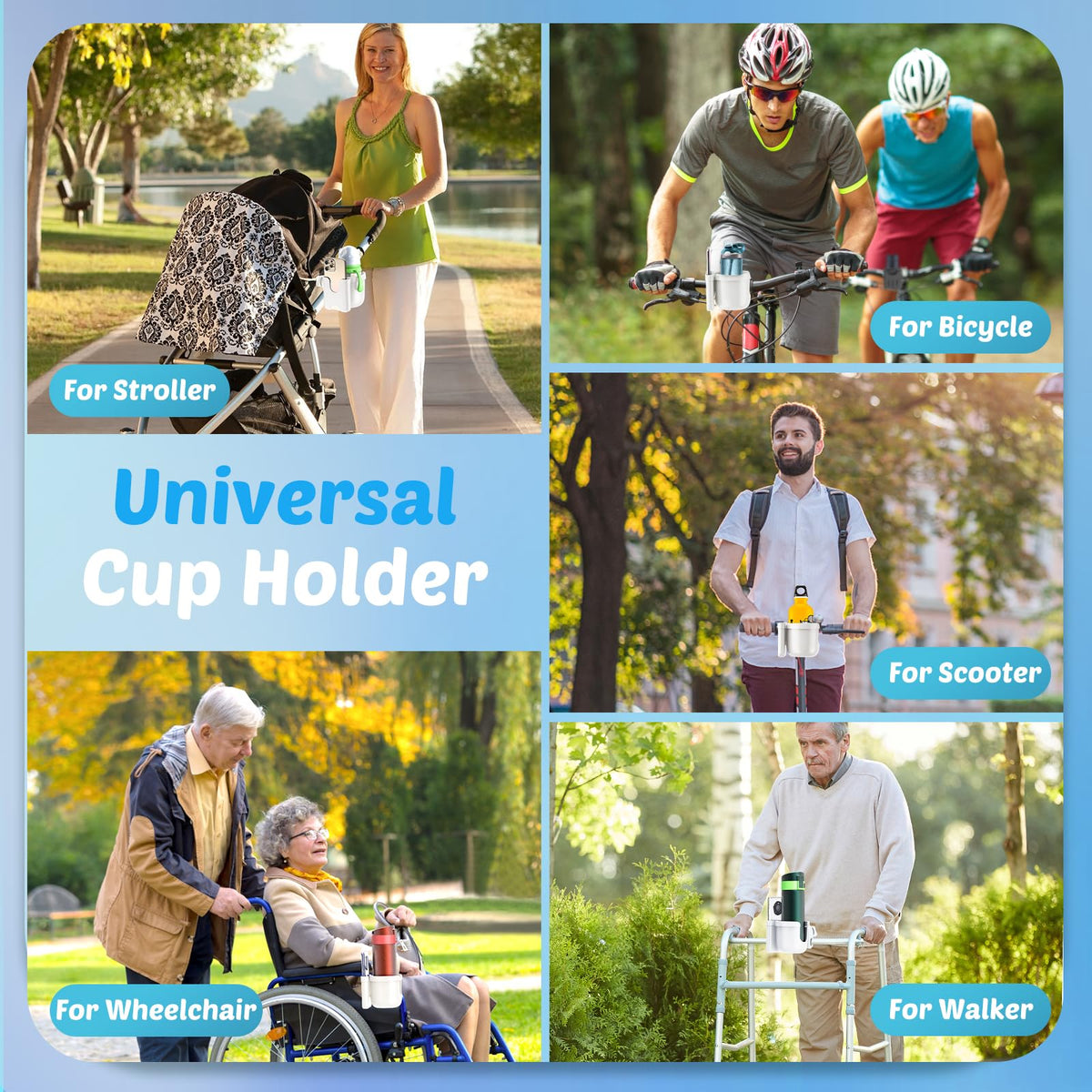 2-Pack Cup Holder for Walker: Wheelchair Cup Holder for Seniors and Adults
