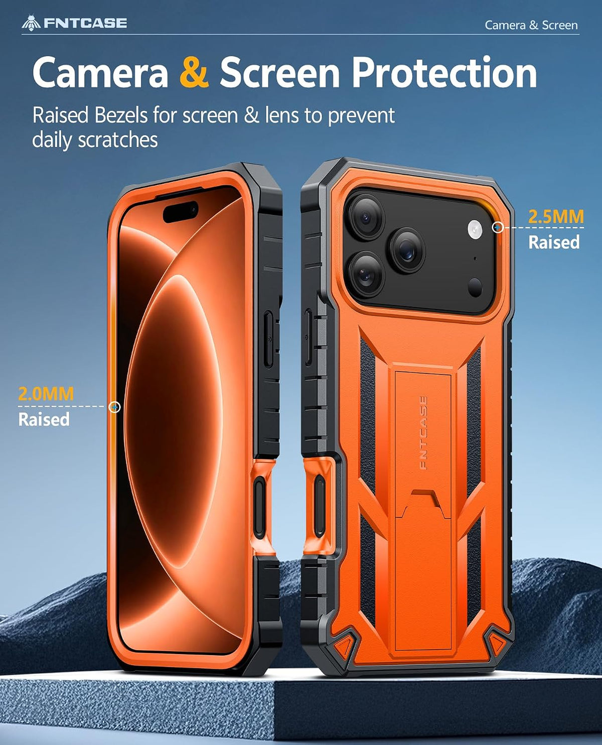 FNTCASE for iPhone 16 Case with Belt Clip and Built-in Screen Protector