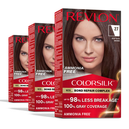 Revlon ColorSilk with Bond Repair Hair Color, 51 Light Brown, 3pk
