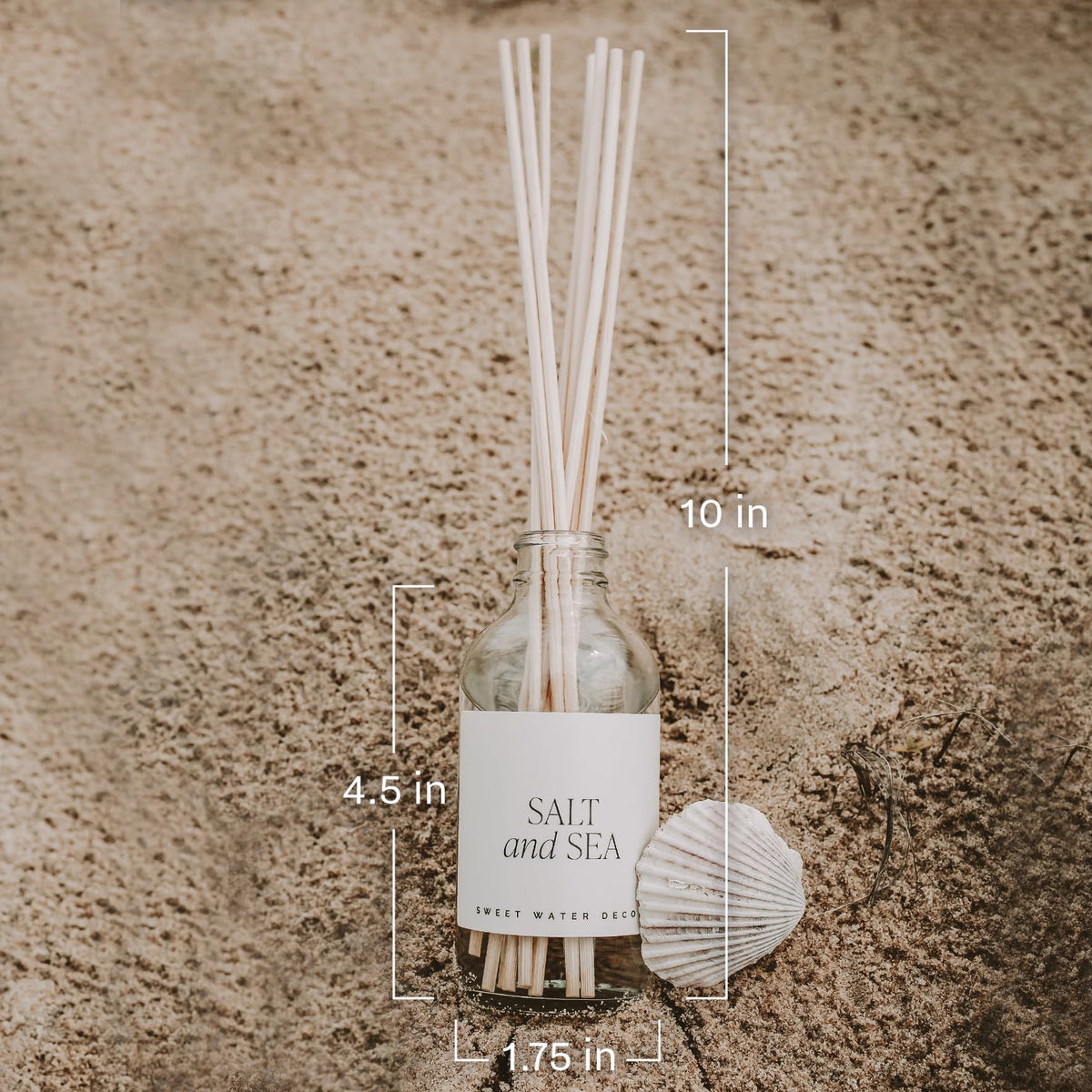 Sweet Water Decor Spa Day Reed Diffuser Set - Sea Salt, Jasmine, Wood, and Cream Scented Diffuser - Relaxing Spa Scent Diffusers for Home, Long Lasting Fragrance, Made in the USA