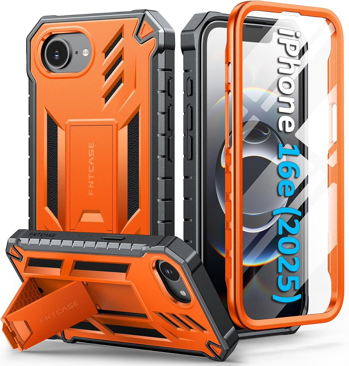 FNTCASE for iPhone 16 Case with Belt Clip and Built-in Screen Protector