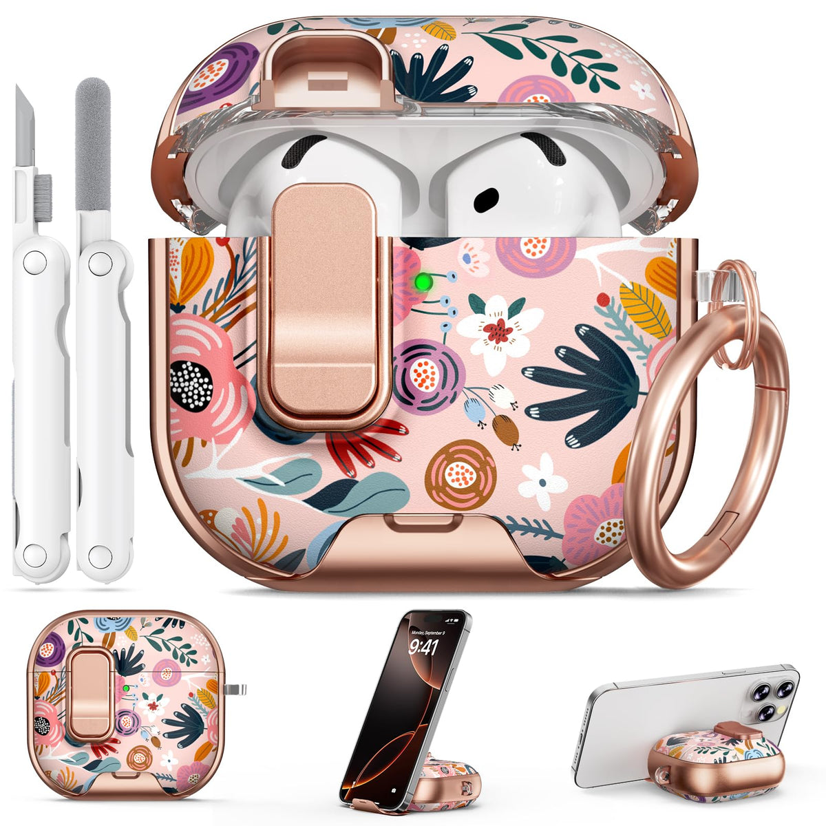for AirPods Pro 2nd/1st Case (2023-2019)-Purple Bell Flower