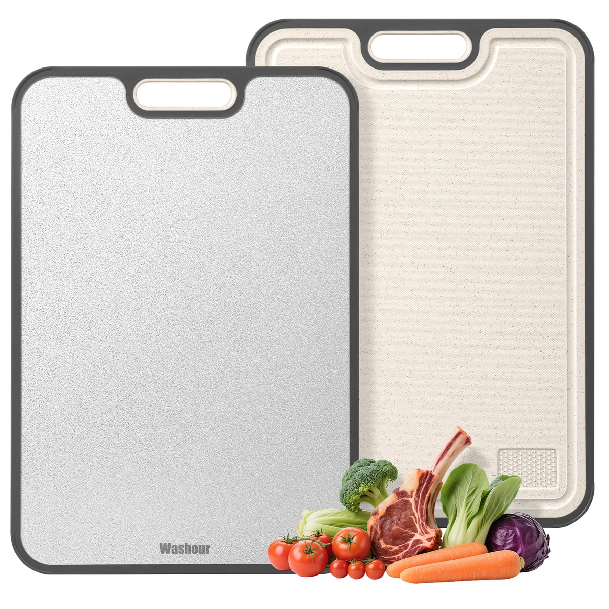 Titanium Cutting Board for Kitchen 16" x 11", 2-in-1 Cutting Mat