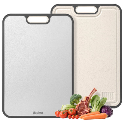 Titanium Cutting Board for Kitchen 16" x 11", 2-in-1 Cutting Mat
