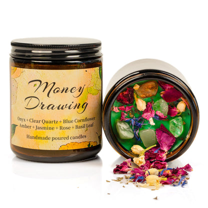Healing Energy Candle, Negative Energy Cleansing,Soy Aromatherapy, Handmade Crystal Candle for Soothing.(Healing)