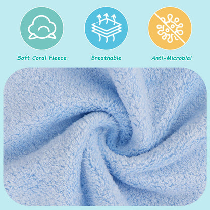 HOMEXCEL Baby Washcloths 24 Pack Microfiber Coral Fleece Soft Wash Cloths