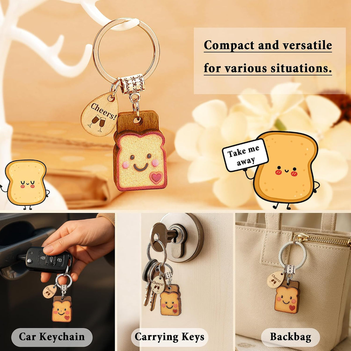 Toast Keychain for Girls New Beginnings Congratulations Gifts