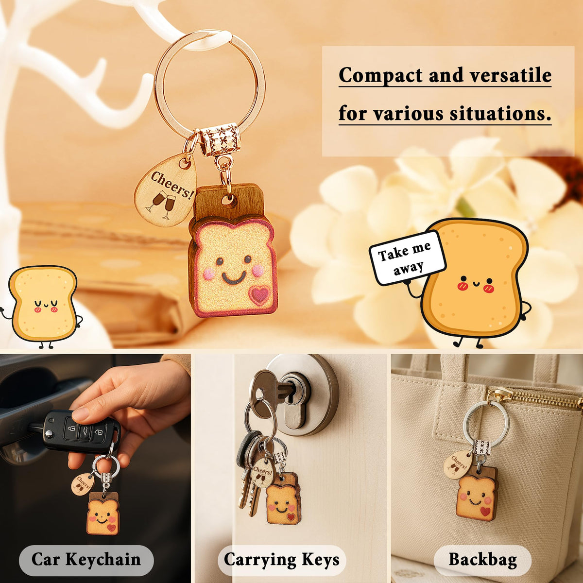 Toast Keychain for Girls New Beginnings Congratulations Gifts