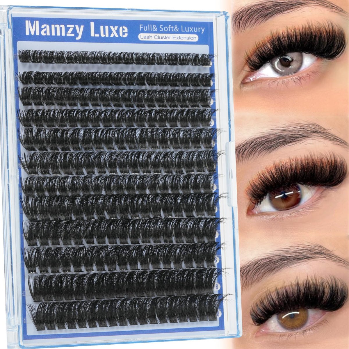 Lash Clusters Wispy 60D Eyelash Clusters 10-18mm Fluff Cluster Eyelash Extensions D Curl No Plastic Feel Individual Lashes Extension 240 Pcs Versatile False Eyelashes Clusters