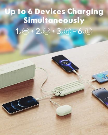 charmast Portable Charger Power Bank with Reinforced Built-in 4 Cables