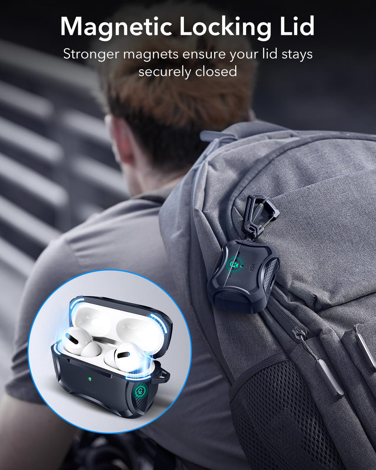 ESR for AirPods Pro 2 Case, Compatible with MagSafe, Cyber Series, Black