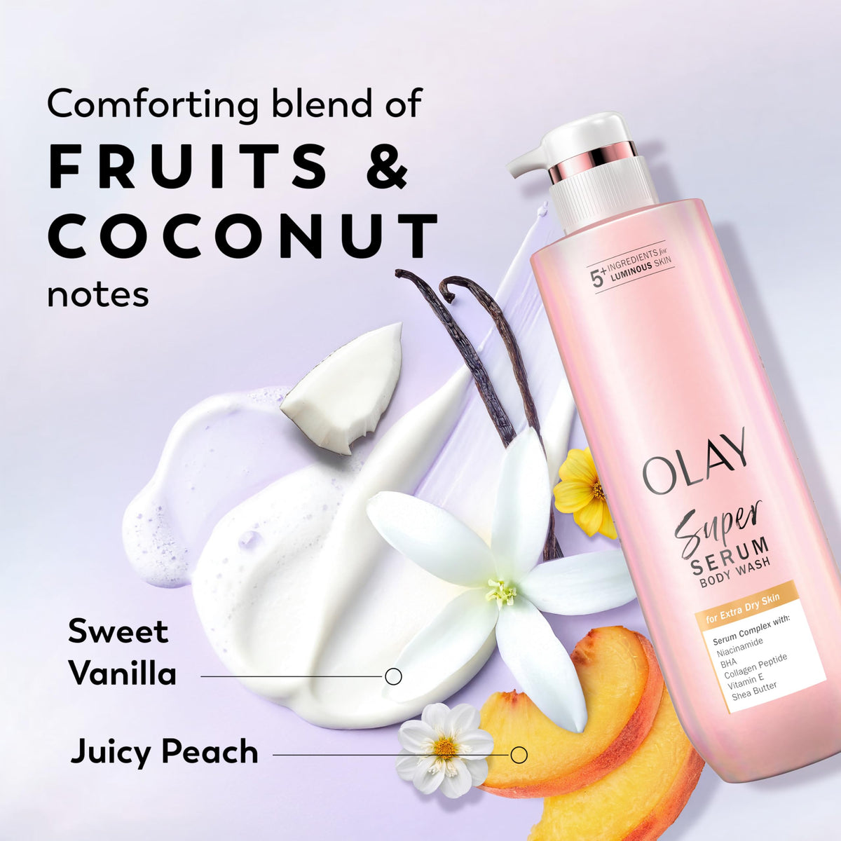 Olay Super Serum Body Wash for Women, For Extra Dry Skin, 28 fl oz