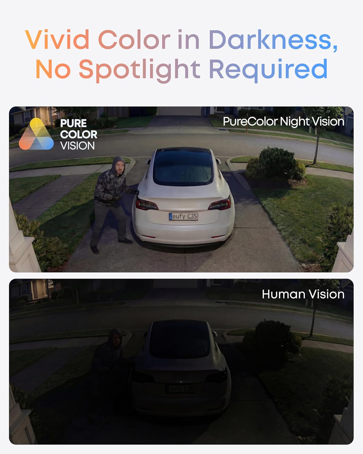 eufy Security Indoor/Outdoor Camera C35, Spotlight-Free Color Night Vision
