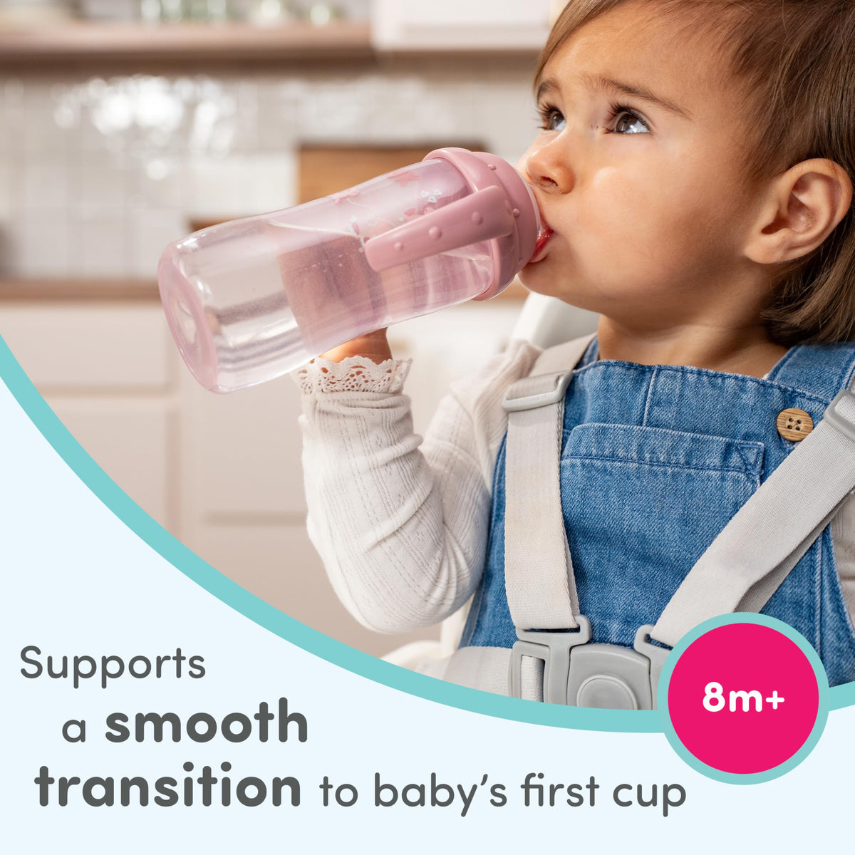 NUK Learner Cup, Ms. Rachel, 10 oz, 8+ Months, 2 pack – Soft Spout, Easy-Grip Handles, BPA Free, Spill Proof Transition Sippy Cup