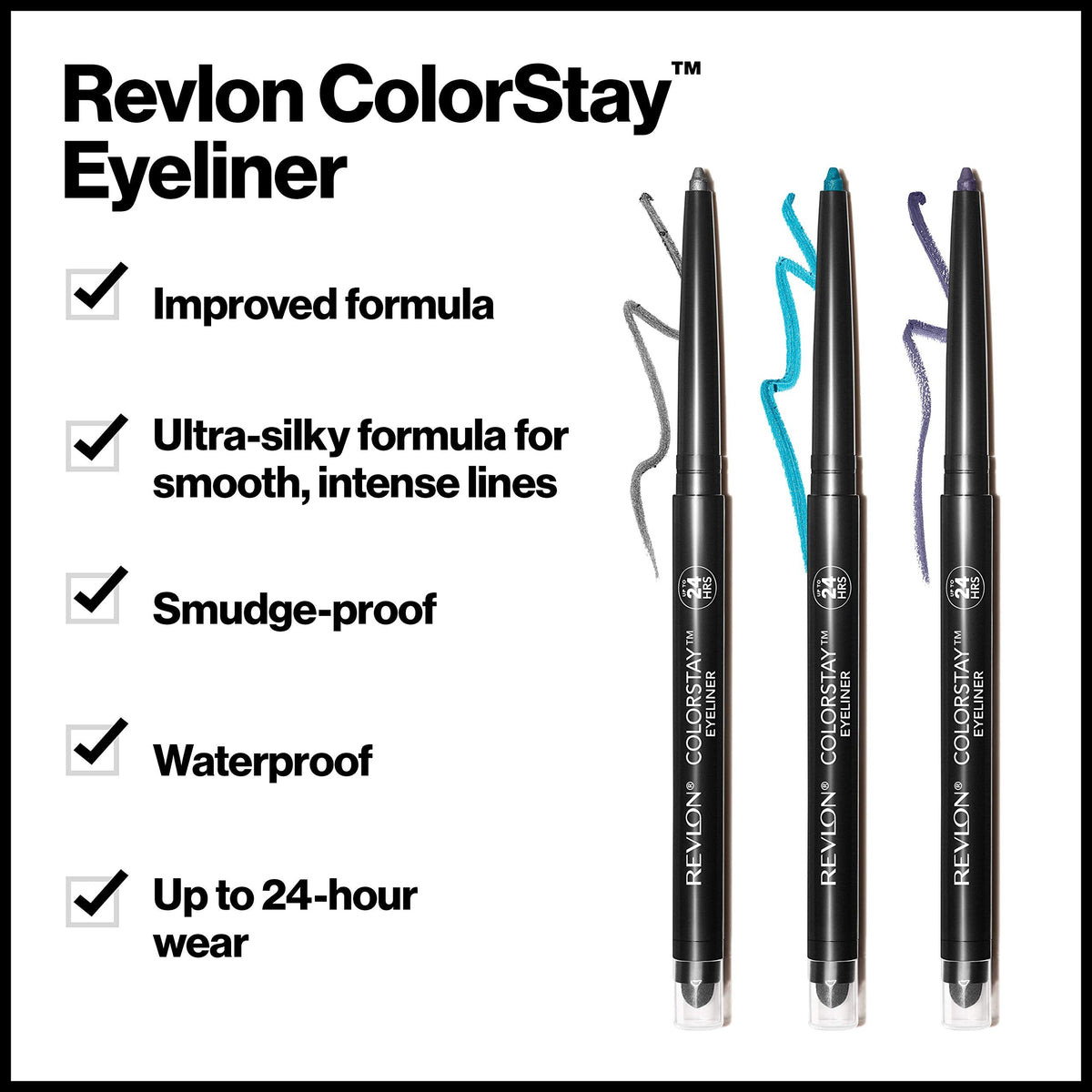 Revlon ColorStay Pencil Waterproof Eyeliner, 202 Black Brown, 0.01 oz