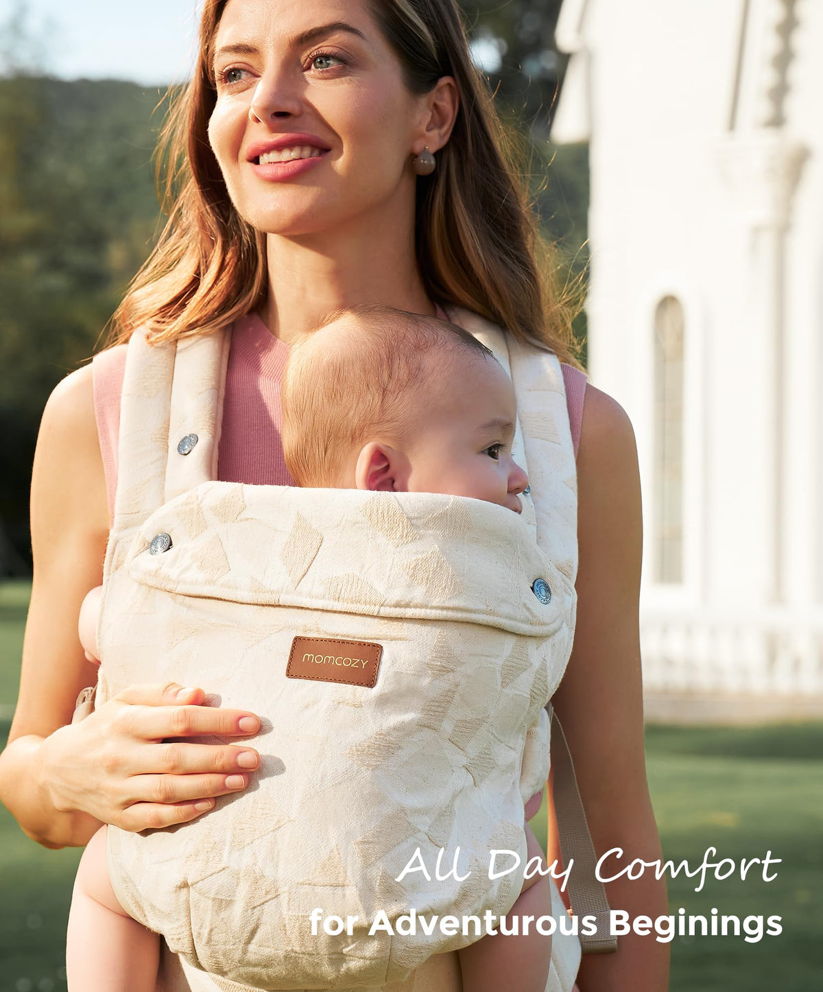 Momcozy PureHug Baby Carrier - Ergonomic, Cozy and Lightweight for 7-45 lbs