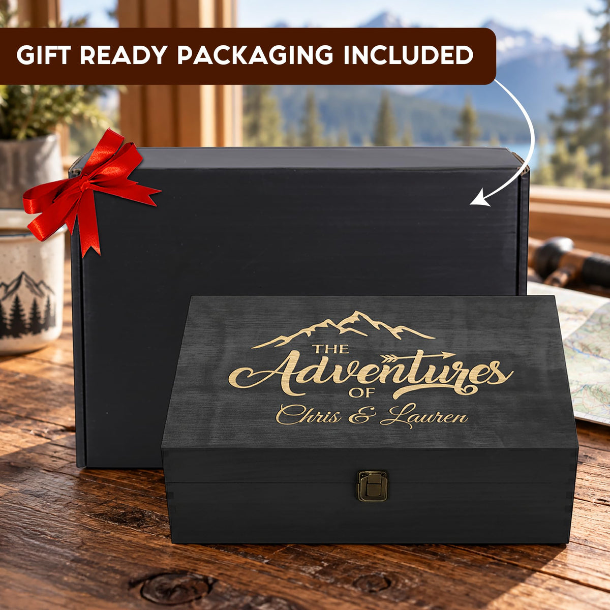 Personalized Wooden Keepsake Box, Custom Engraved Memory Box with Lid