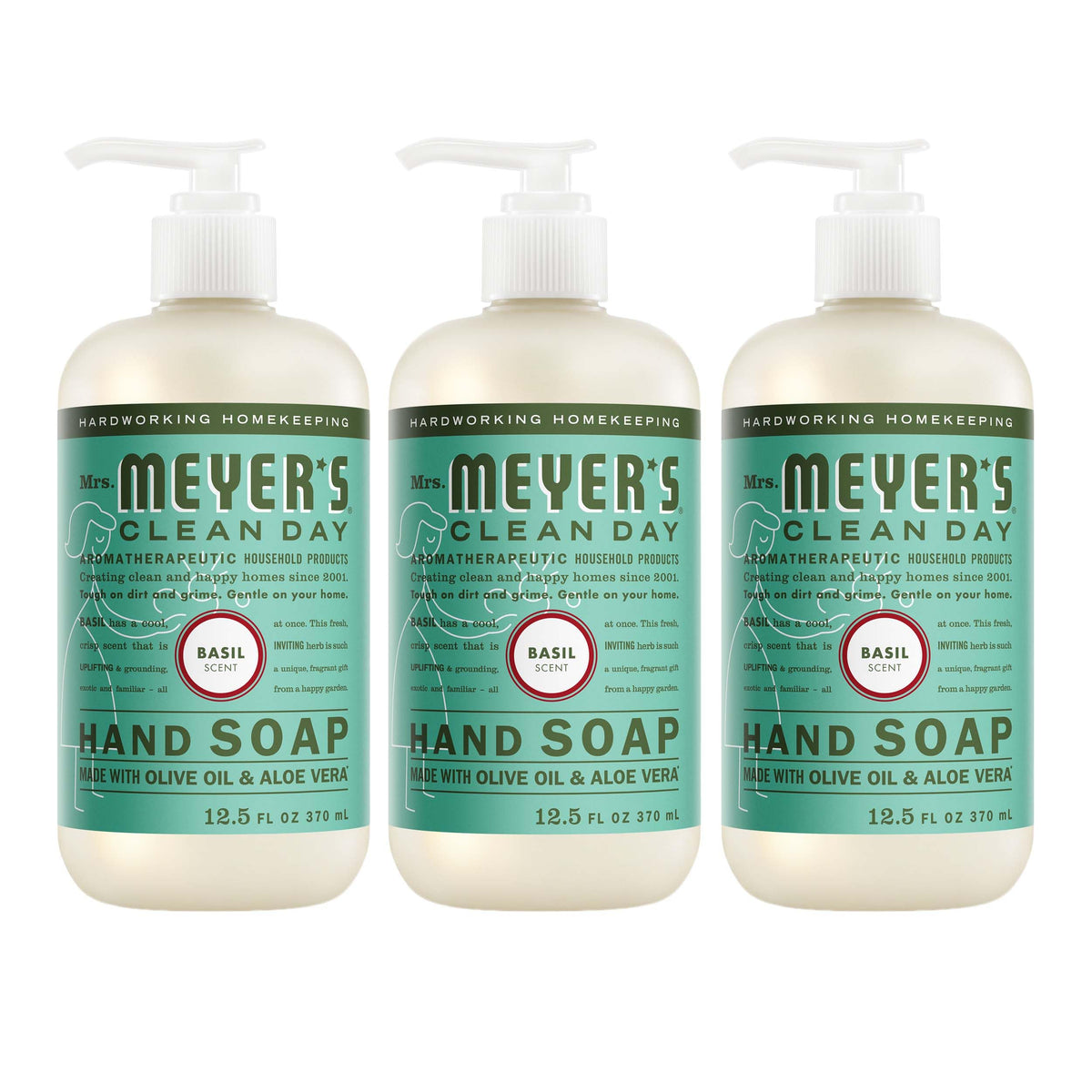 MRS. MEYER'S CLEAN DAY Liquid Hand Soap, Lemon Verbena, 12.5 fl oz, 3 Pack