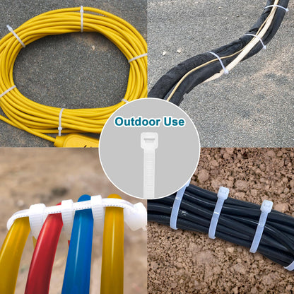 Black Zip Ties Assorted 12+8+6+4 inch, 200 Pack, Cable Ties, UV Resistant Wire Ties for Outdoor Use,Tie Straps, LOCKLOCK