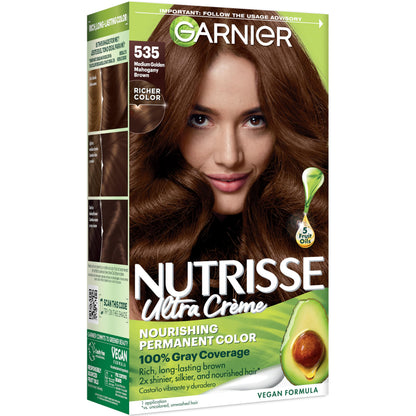Garnier Nutrisse Ultra Crème Hair Color, 33 Darkest Golden Brown, 1 Count